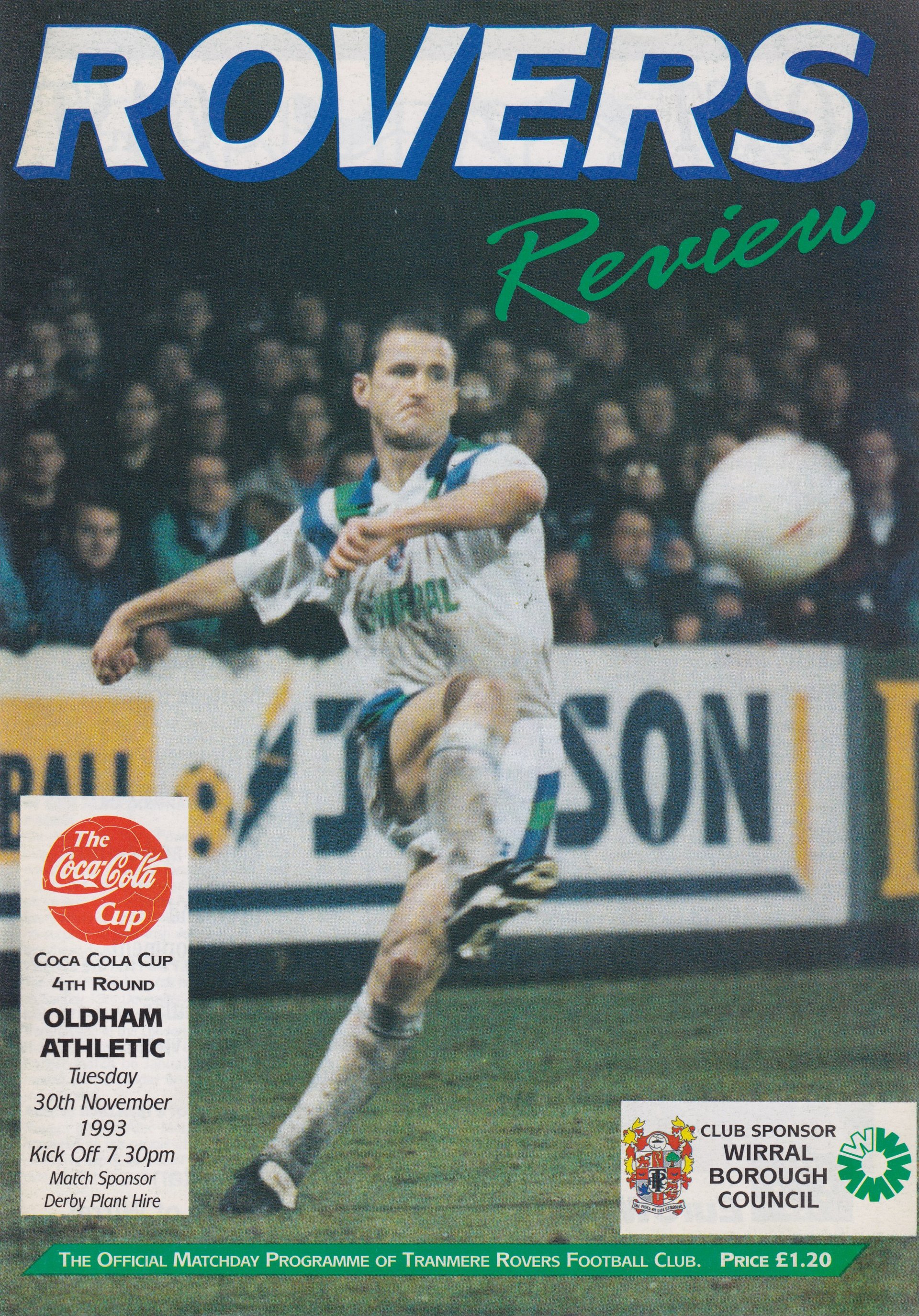 Tranmere Rovers v Oldham Athletic match programme